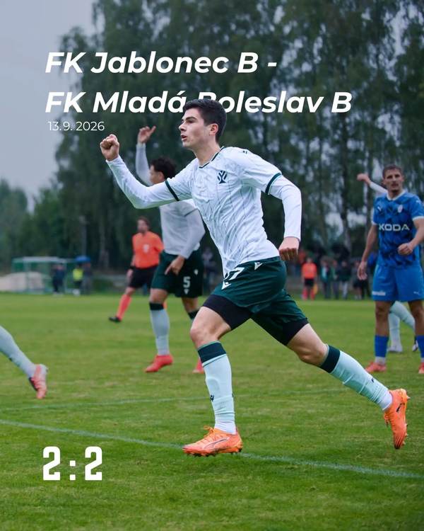 Dvě gólové hlavičky a drama až do konce! 🤯⚽ Jablonecká rezerva přivítala těžkého soupeře z Mladé Boleslavi. Do vedení š